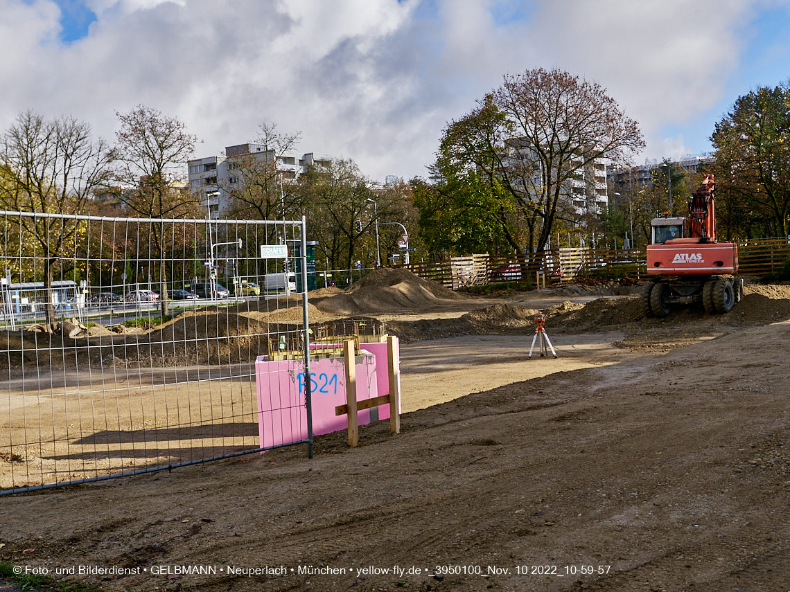 10.11.2022 - Baustelle an der Quiddestraße Haus für Kinder in Neuperlach